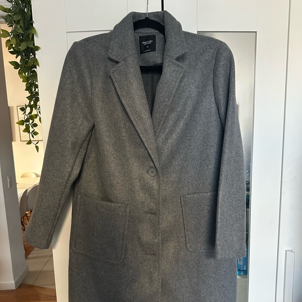 Simply Vera Vera Wang Charcoal Trench Coat